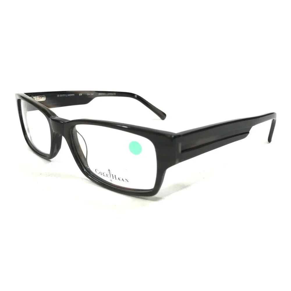 Cole Haan Eyeglasses Frames CH 241 BROWN LAMINATE Rectangular Full Rim 51-17-140